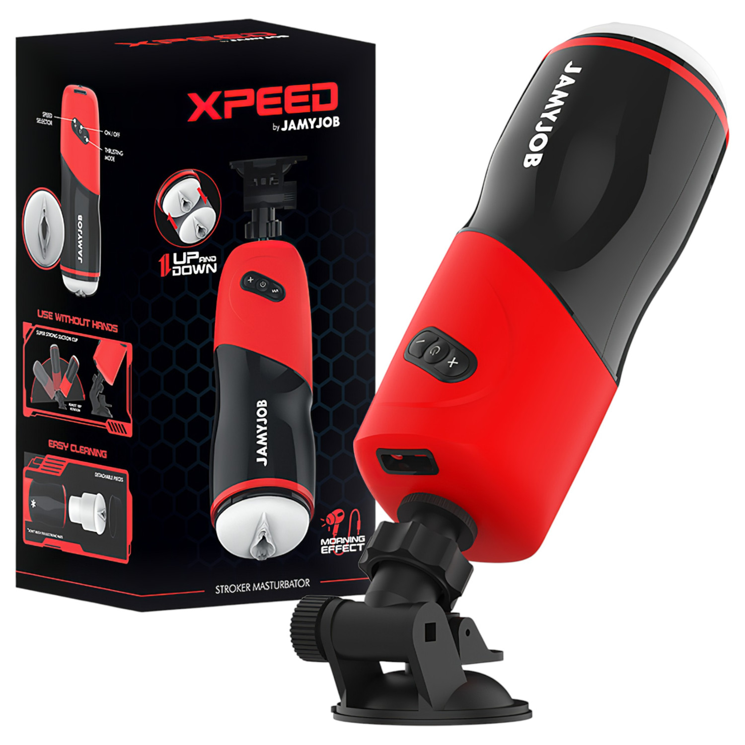 JamyJob - tlačný-živý masturbátor (černý)