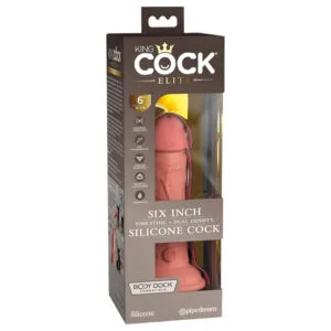King Cock Elite 6 - přísavný vibrátor (15cm) - přirozený