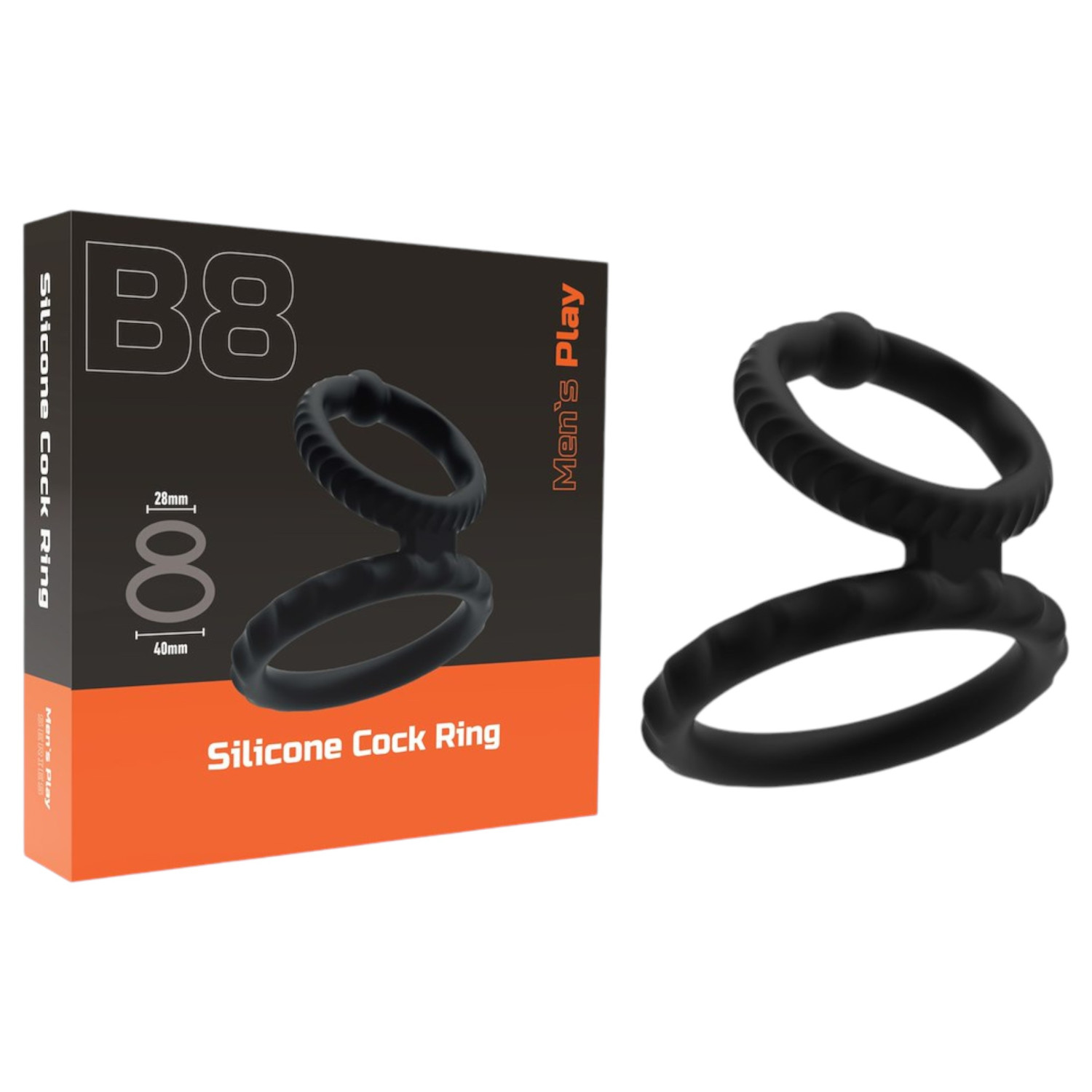 Men's Play - kroužek na penis a varlata (černý)