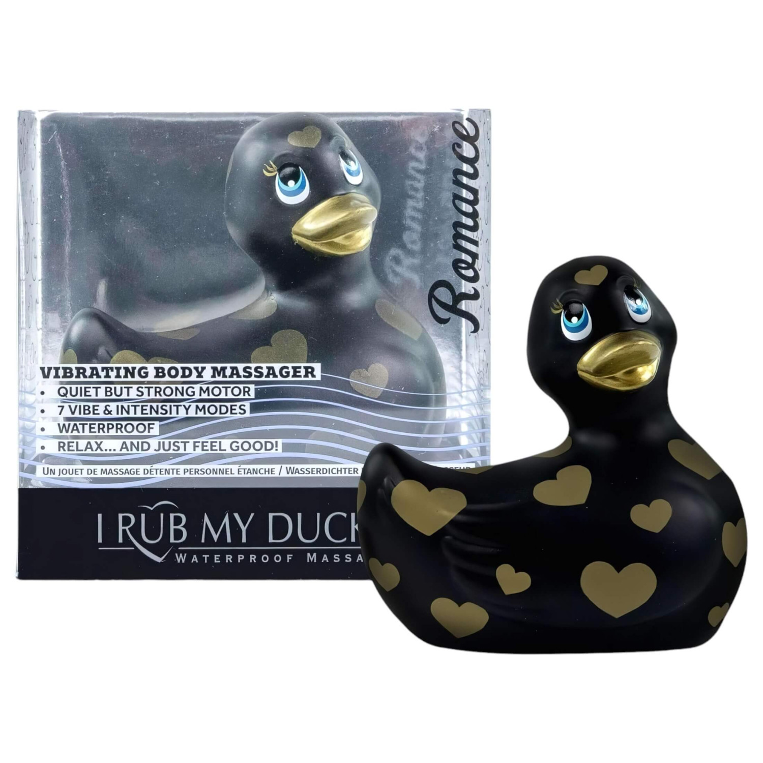 My Duckie Romance 2.0 - vibrační dráždidlo klitorisu (černé-zlaté)