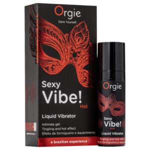 Orgie Sexy Vibe HOT - jahodový hřejivý tekutý vibrátor (15ml)