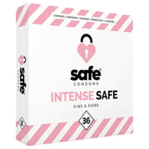 SAFE Intense Safe - Rýhované a tečkované kondomy (36 ks)