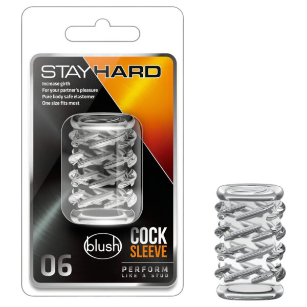 Stay Hard - vzorovaný návlek na penis (průhledný)