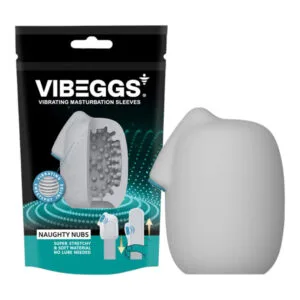 VIBEGGS Naughty Nubs - vibrační vajíčko masturbátor (bílý)