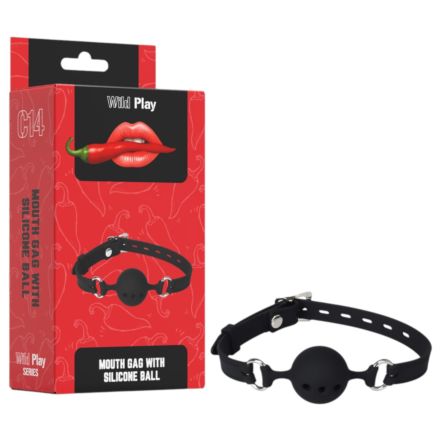 Wild Play - silikonový roubík (černý)