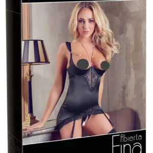 Abierta Fina - třpytivý řetízkový top a tanga (černá) - 85B/L