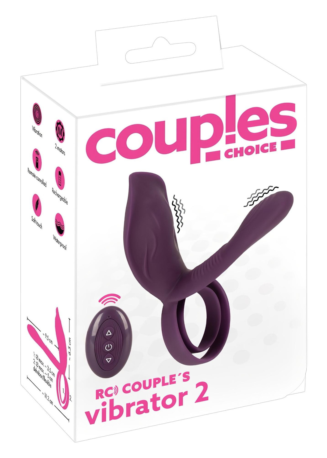 Couples Choice - akumulátorový radiový erekční kroužek (fialový)