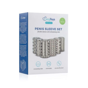 Easytoys návleky na penis - sada manžet - šedá (6 ks)