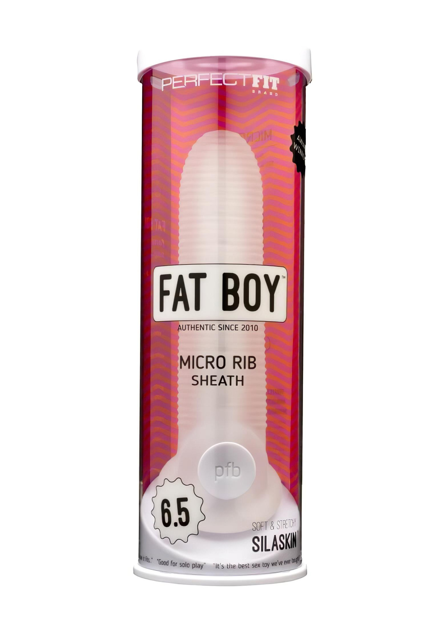 Fat Boy Micro Ribbed - návlek na penis (17 cm) - bílý