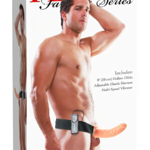 Fetish Strap-On 8 - připínací dutý vibrátor (přírodní)