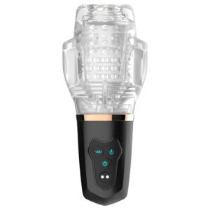 Funny Me Rocket Cup - sací vibrační masturbátor (průhledný-černý)