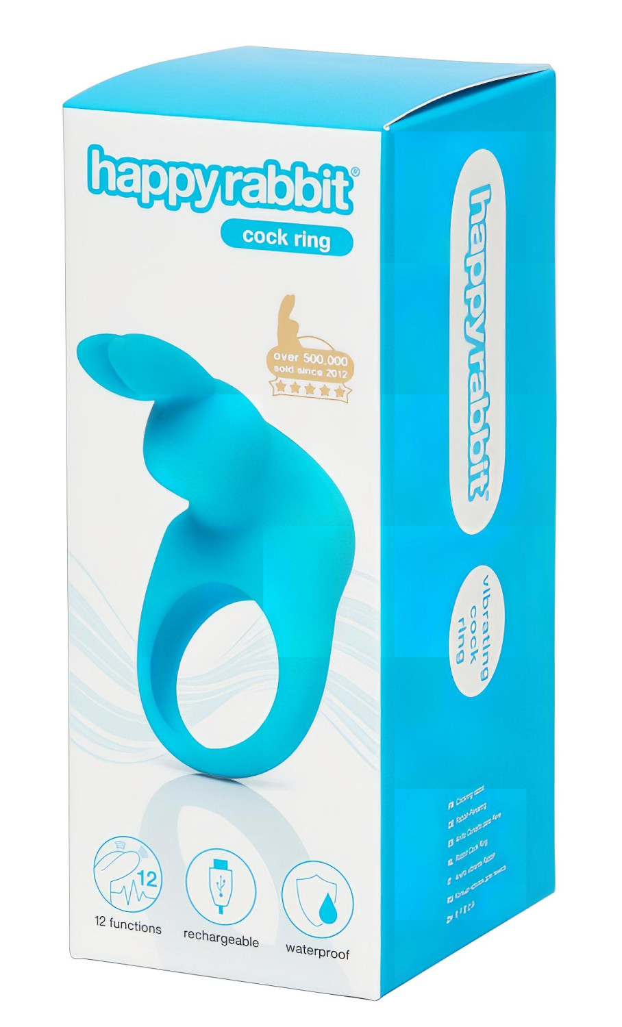 Happyrabbit Cock - akumulátorový vibrační erekční kroužek (modrý)