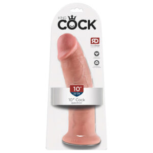 King Cock 10 - velký přísavný dildo (25 cm) - přirozený