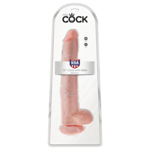 King Cock 14 velký dildo s varlaty (35cm) - naturální