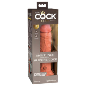 King Cock Elite 8 - přísavný dildo (20 cm) - tmavý přirozený