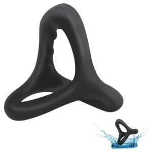 Kroužek na penis a varlata se strukturovaným povrchem (černý)