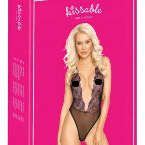 Líbivý - růžově vyšívaný body (černý)