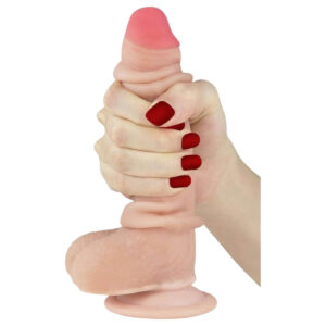 Lovetoy Sliding-Skin - dvouvrstvé dildo - 18cm (přírodní)