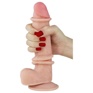 Lovetoy Sliding-Skin - dvouvrstvý dildo - 21cm (přírodní)