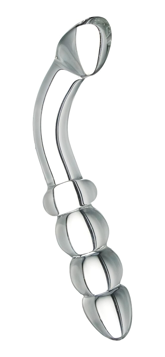 Prisms Hamsa - oboustranné G-bod skleněné dildo (průhledné)