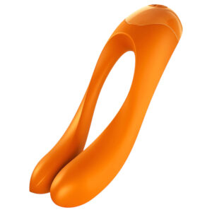 Satisfyer Candy Cane - akumulátorový vodotěsný dvojitý vibrátor (oranžový)