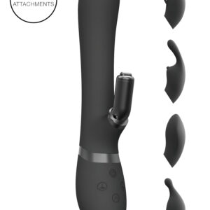 Vive Chou - 4v1 vibrátor s dráždidlem na klitoris (černý)