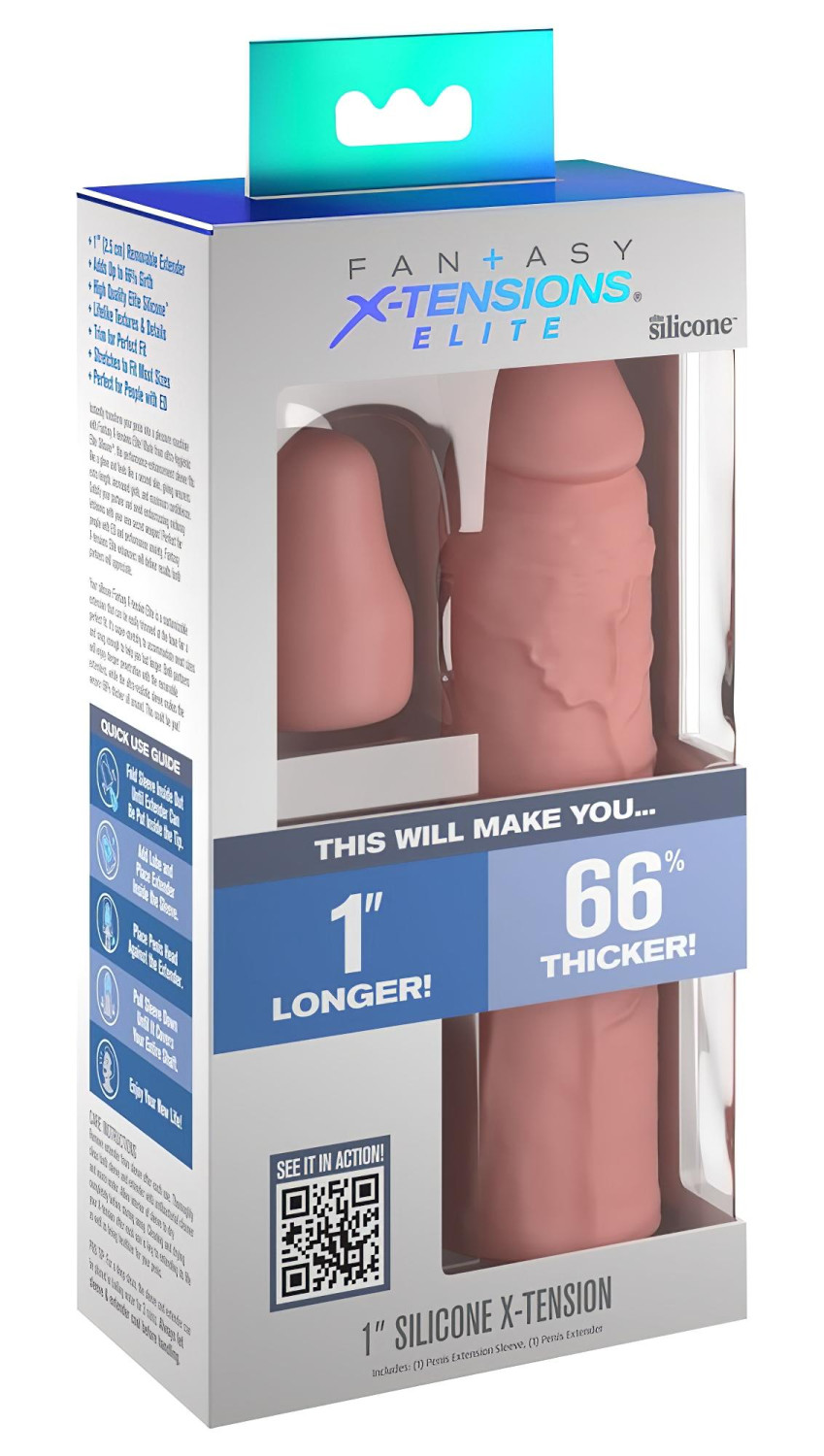 X-TENSION Elite 1 - přizpůsobitelný návlek na penis (přírodní)