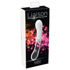 You2toys Liaison - silikon-skleněný LED vibrátor (průhledný-bílý)