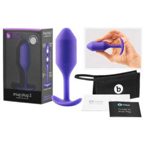 b-vibe Snug Plug 2 - dvojitý kuličkový anální kolík (114g) - fialový