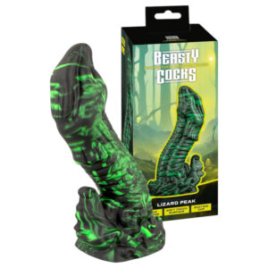 Beasty Cocks Lizard Peak - ještěří penis dildo (zeleno-černý)
