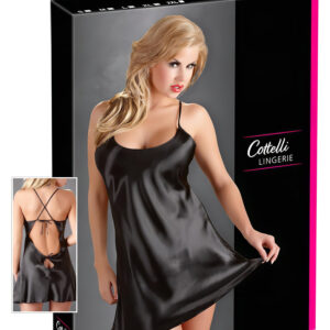 Cottelli - Saténová noční košilka (černá) - L