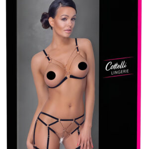 Cottelli - řetízkový ozdobný postroj - 2-dílný (černý)