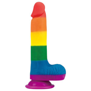 Lovetoy Prider - realistický dildo s varlaty - 20cm (duhový)