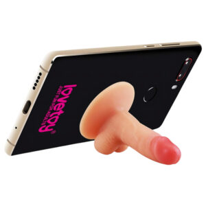 Lovetoy - přísavný telefonní držák - mini dildo (přírodní)