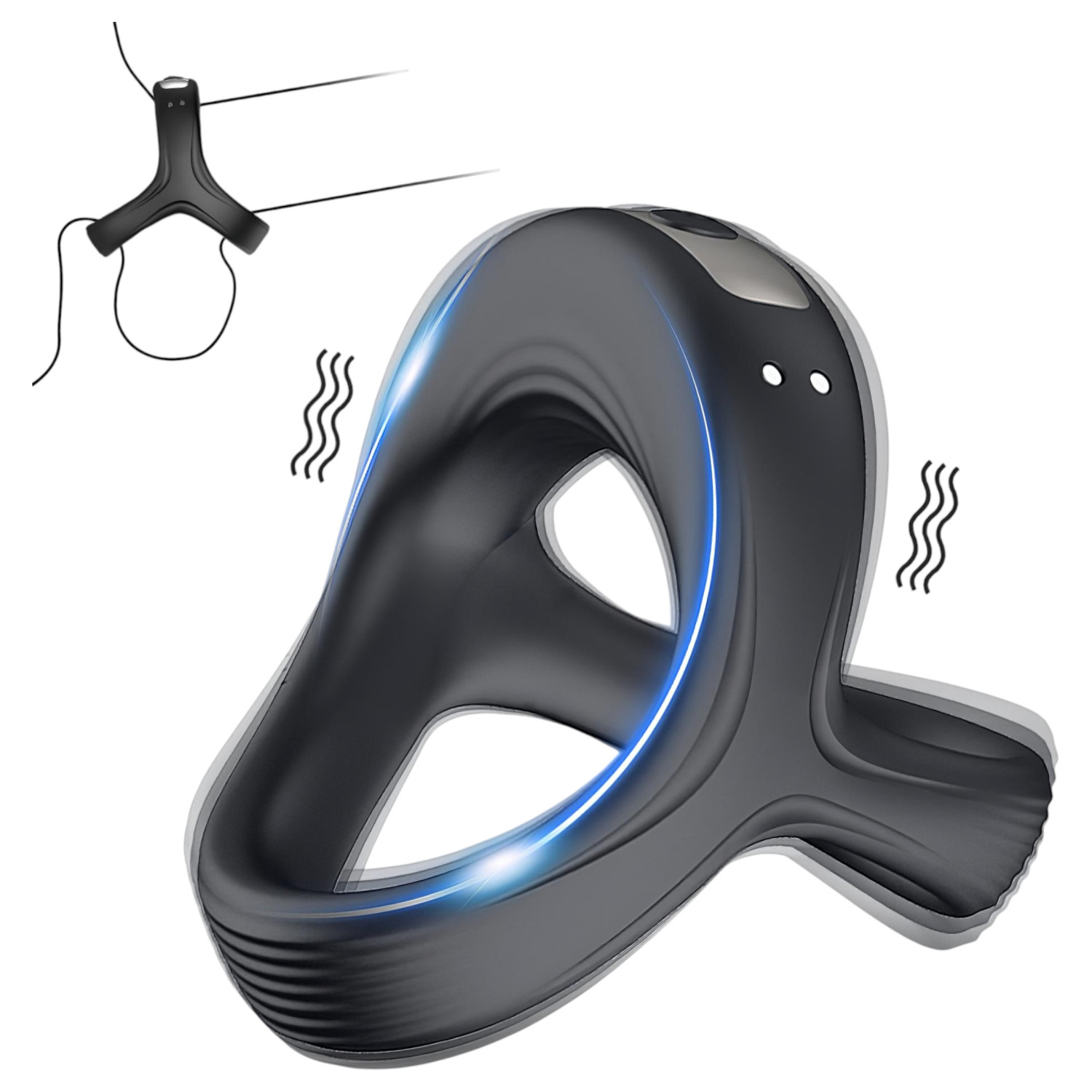 AlvUp - vibrační kroužek na penis a varlata (černý)