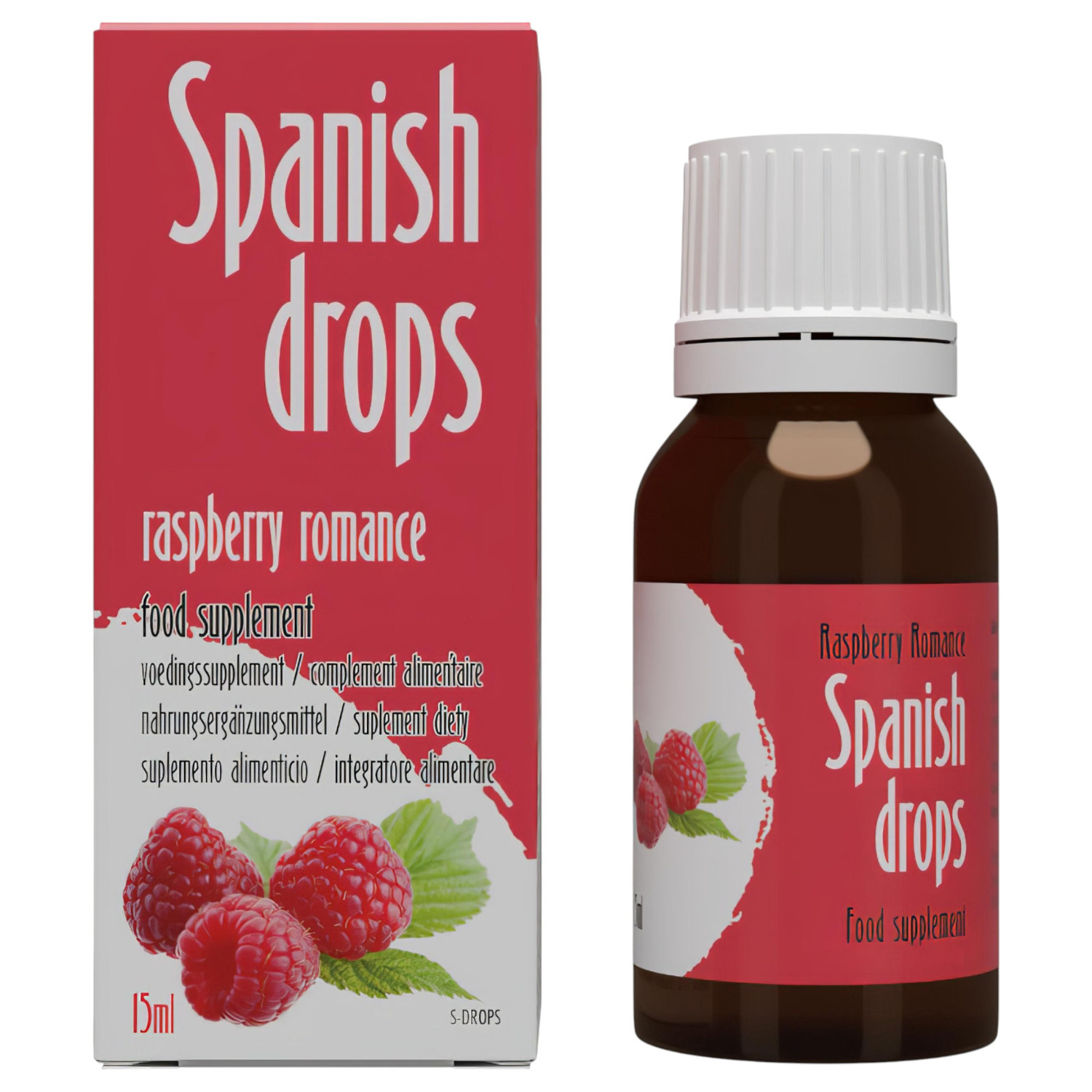 Cobeco Spanish Drops - kapky na zvýšení touhy - malina (15ml)