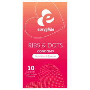 EasyGlide Ribs & Dots - tečkovaný kondom (10ks)
