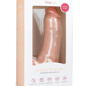 Easytoys - přísavkový dildó s varlaty (20cm) - přírodní