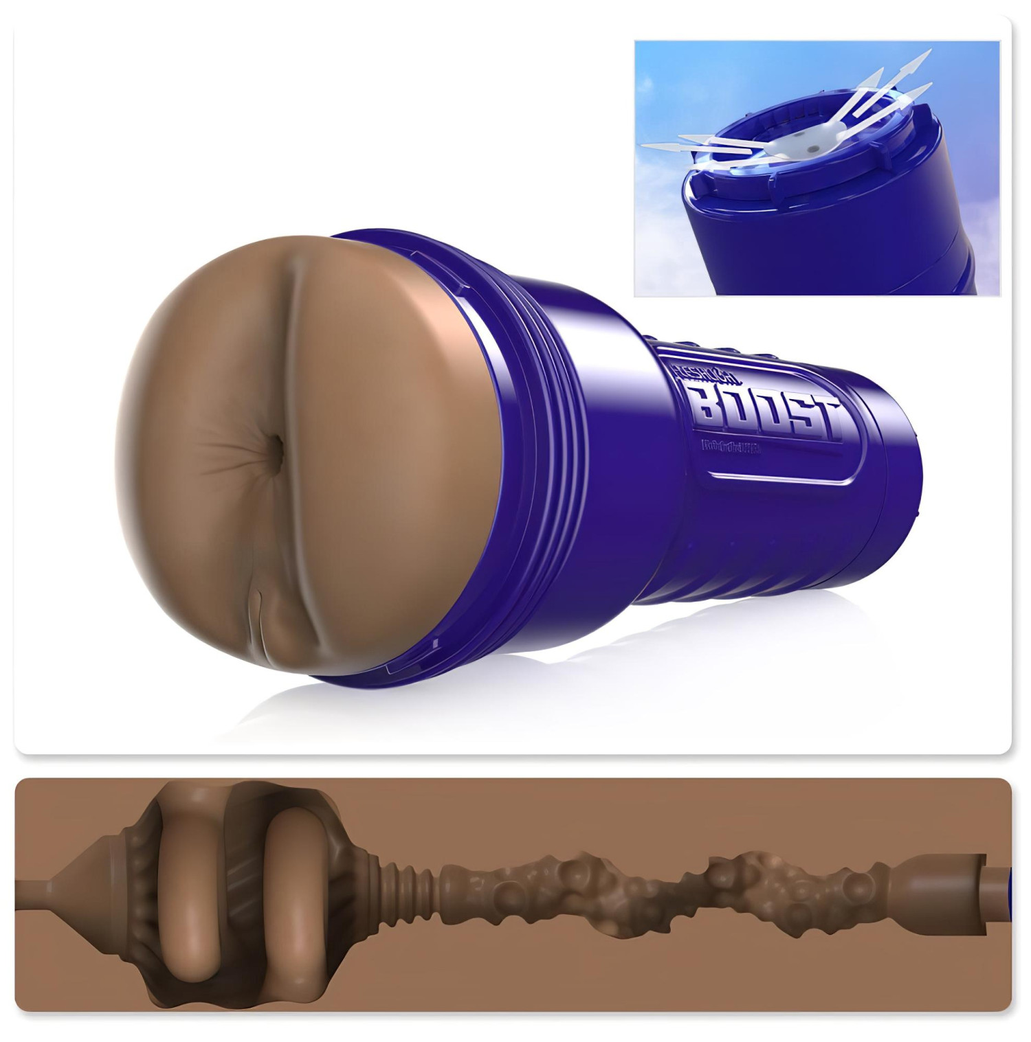 Fleshlight Boost Blast - realistický zadeček masturbátor (hnědý)