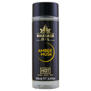 HOT masážní olej pro péči o pleť - ambra a pižmo (100 ml)