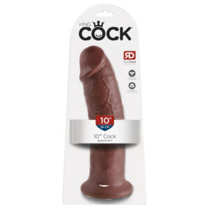 King Cock 10 - velké dildo s přísavkou (25cm) - hnědé
