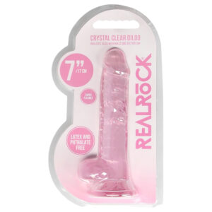 REALROCK - růžové realistické dildo - průhledné (17 cm)