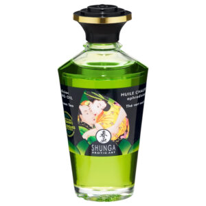 Shunga - hřejivý masážní olej - zelený čaj (100ml)