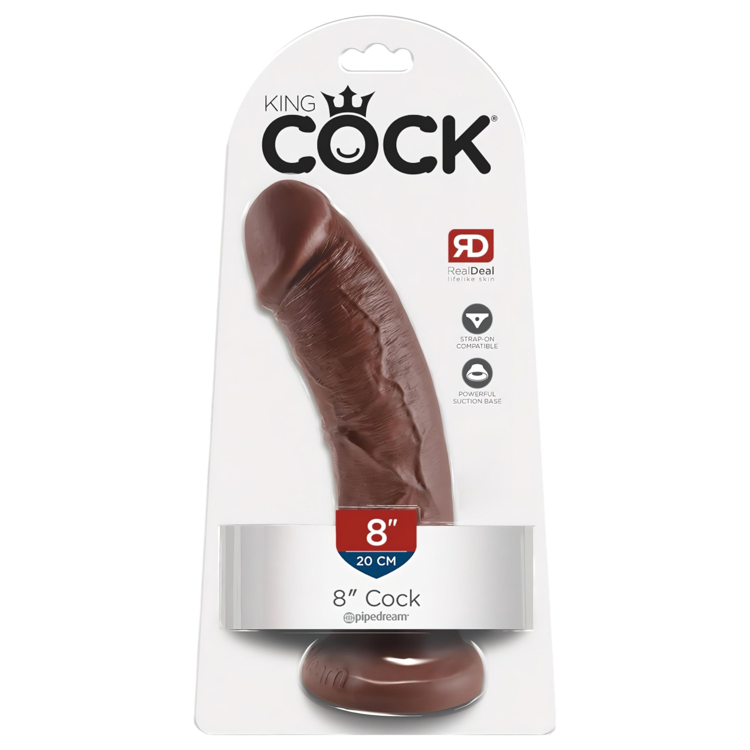 King Cock 8 dildo (20 cm) - hnědý