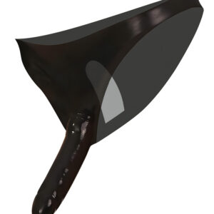 LATEX - kalhotky s vnitřním a vnějším dildem - černé (S-L)