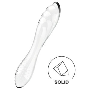Satisfyer Dazzling Crystal 1 - oboustranné skleněné dildo (průhledné)