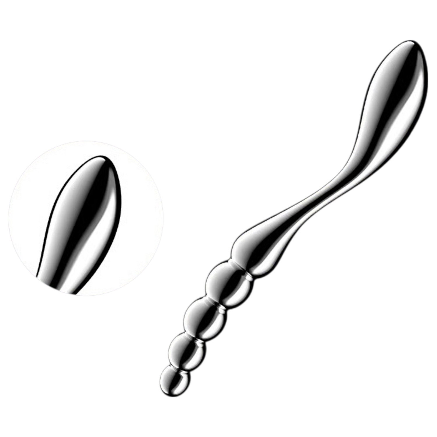 Satisfyer Star Force 1 - ocelové dildo s kuličkami (stříbrné)