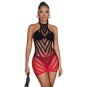 Subblime 952242 - Duha síťované šaty (červené) - XS-M