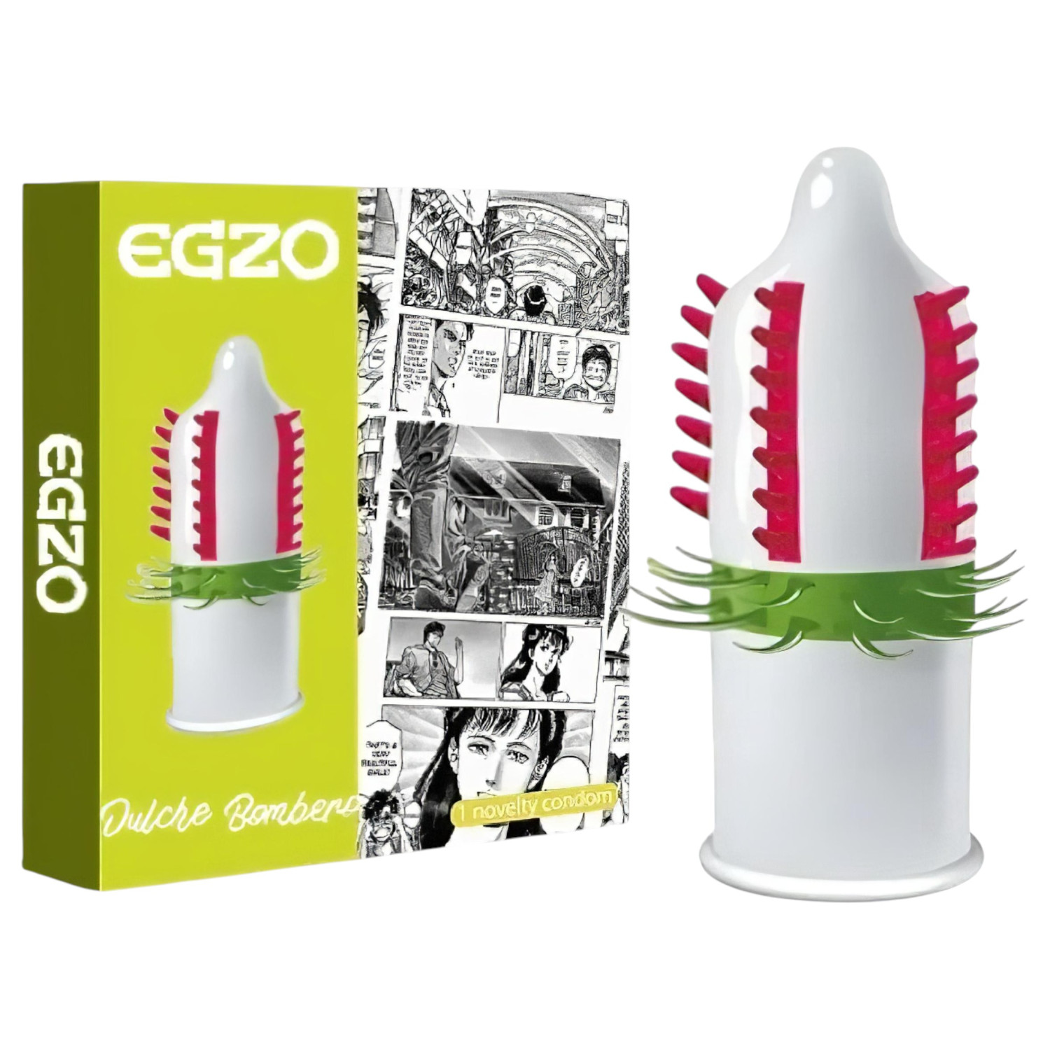 Egzo Dulche Bombero - stimulační kondom s hroty - 1 ks