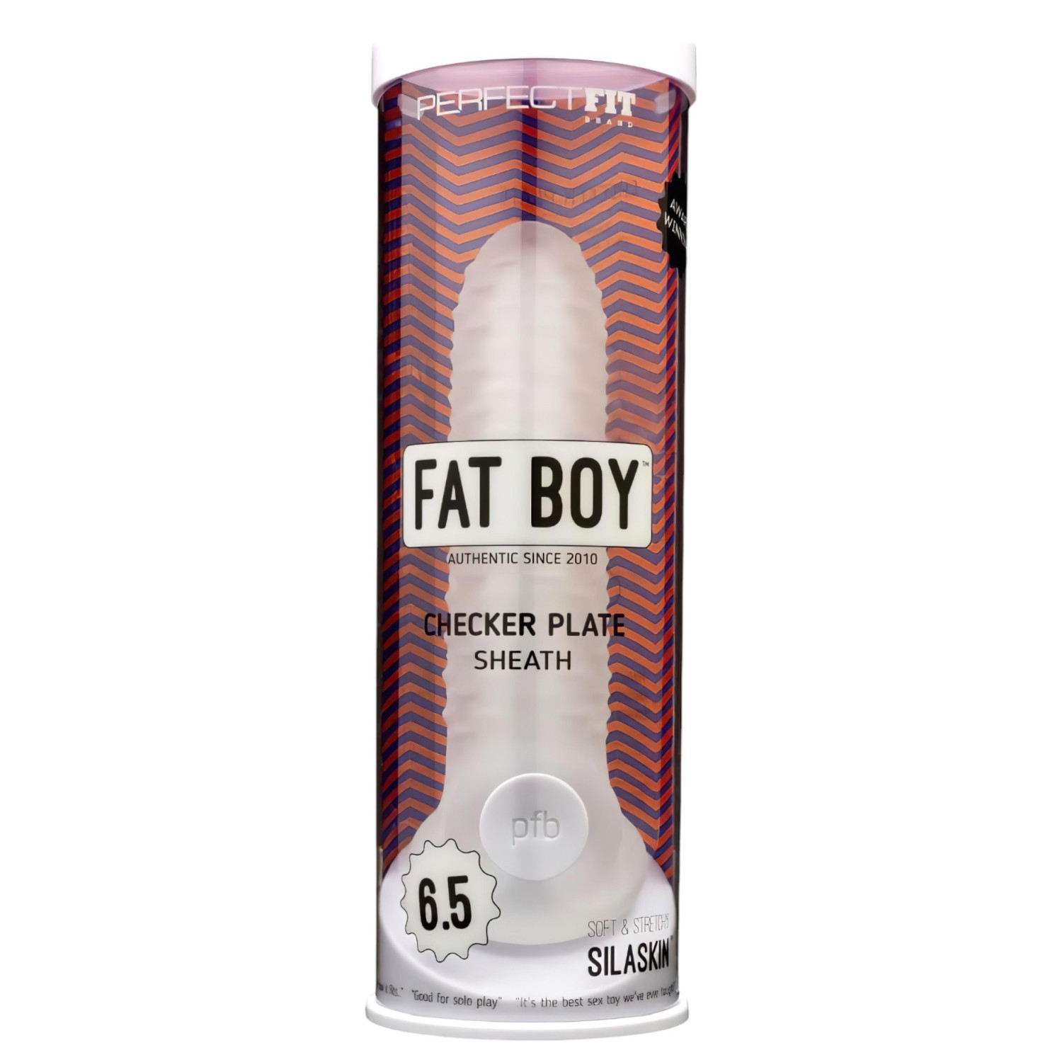Fat Boy Checker Box - návlek na penis (17 cm) - bílý